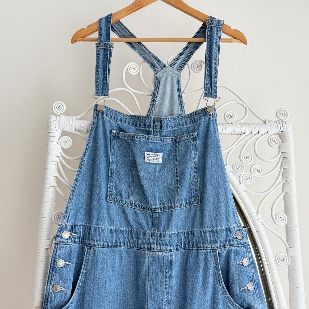 Levi's Denim Overalls Womens XL Bib Dungarees Cottage Farm Prairie Country Boho - Picture 3 of 9